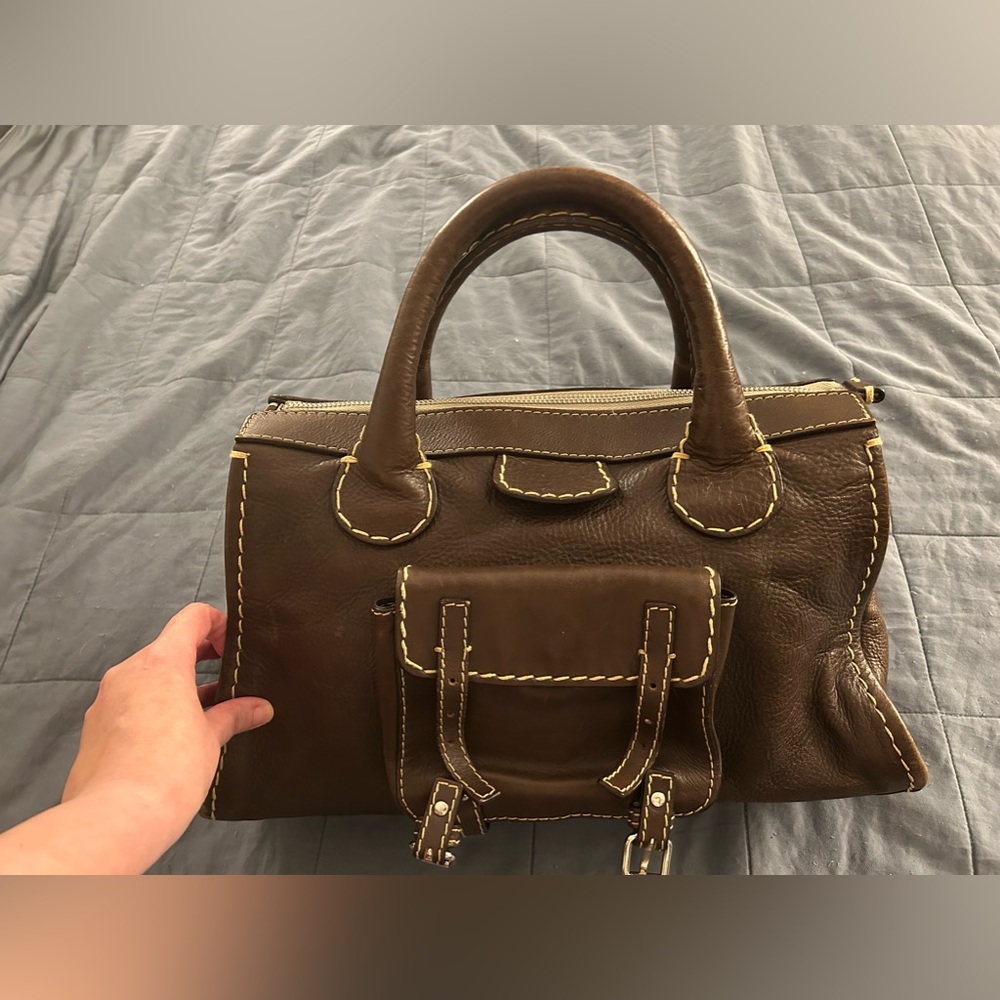 Chloe Edith Day Bag - Satchel - Dark Brown